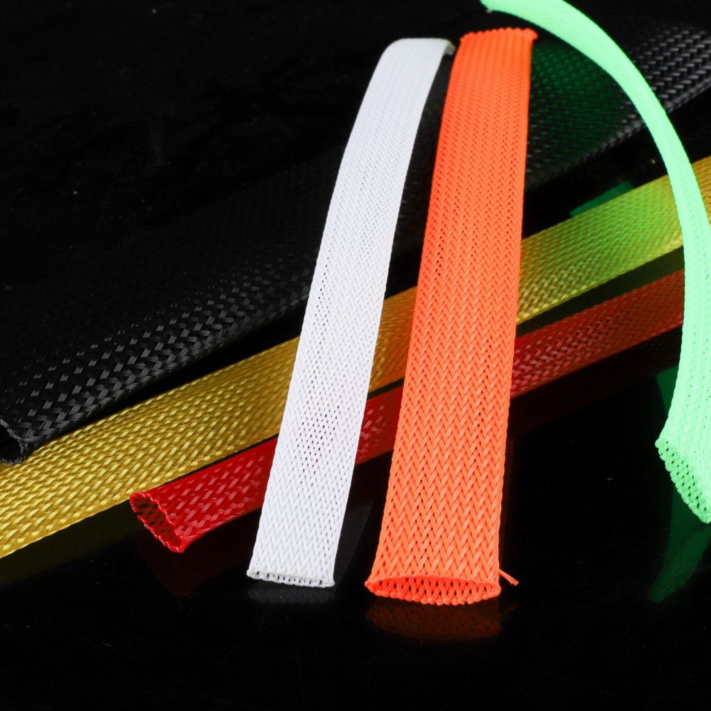 PET Coloured Braided Expandable Sleeving MJ Cable Protection Sleeve