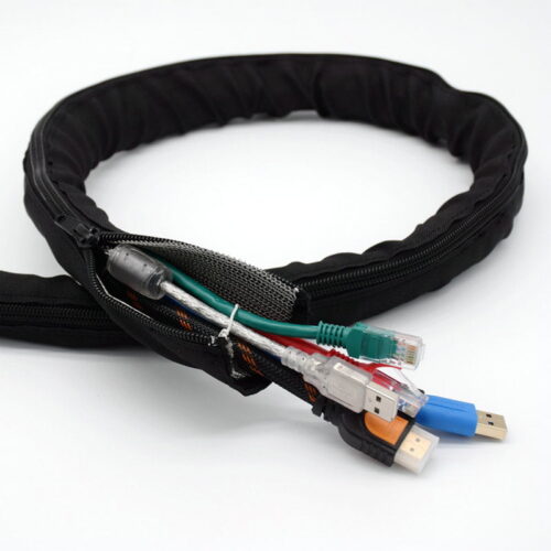 EMI shielding zip up cable sleeve