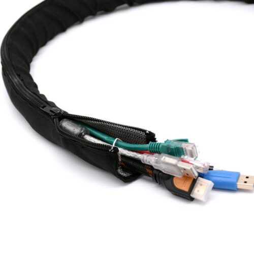 EMI zipper shielding cable tidy sleeve