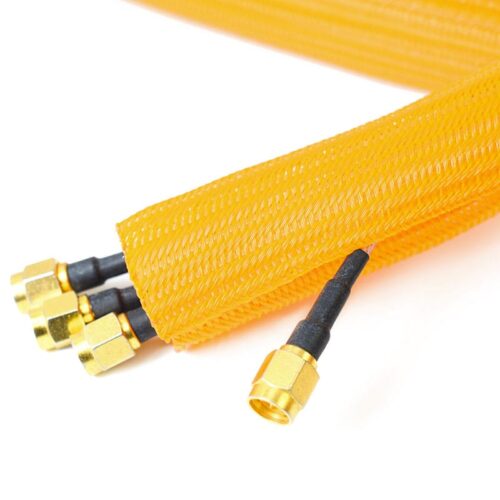orange self closing braided sleeving