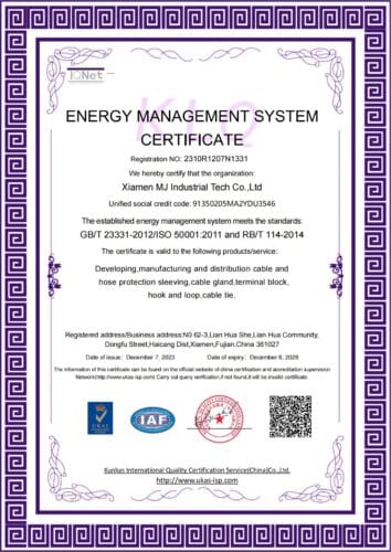ENERGY MANAGEMENT SYSTEM CERTIFICATE