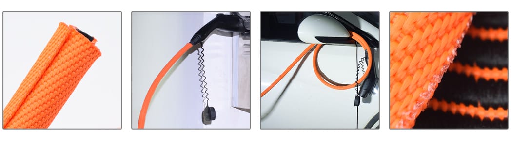 orange ev chanrge braided sleeving