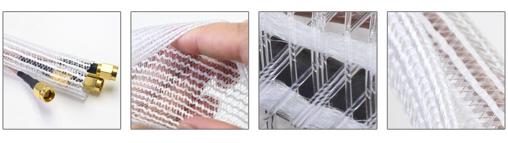 clear white braided split loom